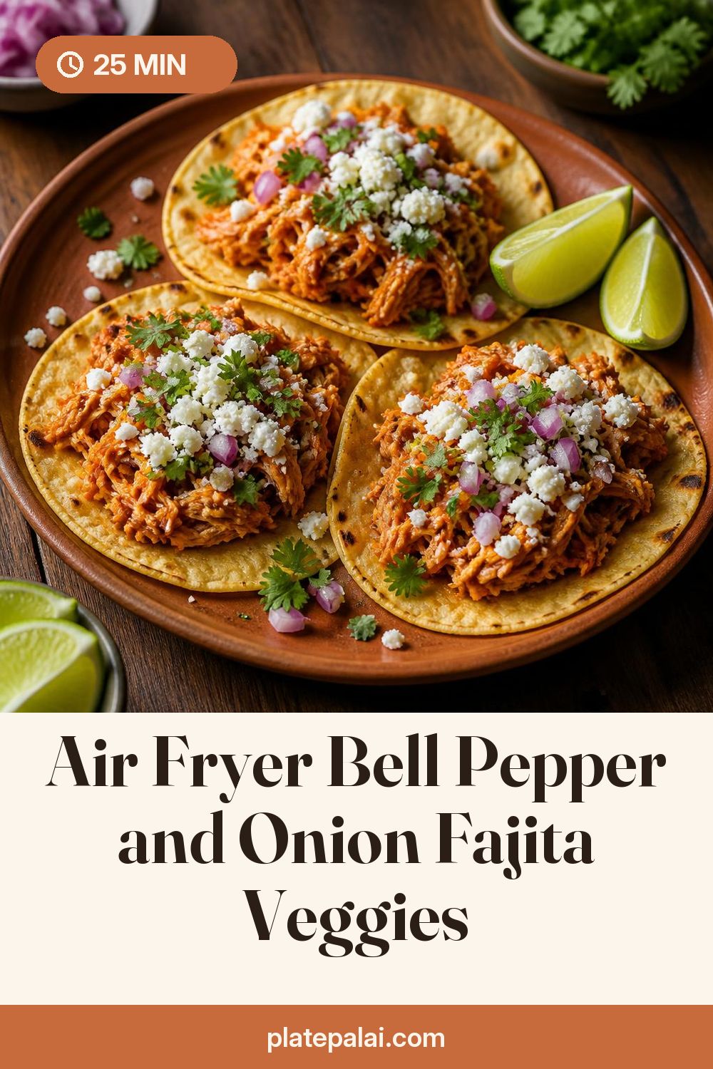 Air Fryer Bell Pepper and Onion Fajita Veggies recipe pin