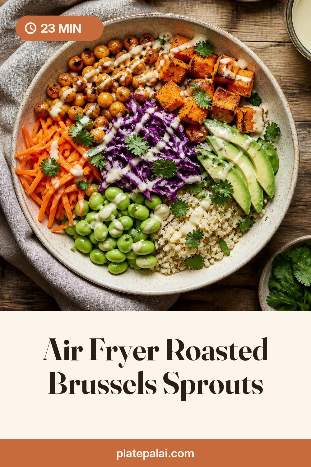Air Fryer Roasted Brussels Sprouts recipe pin