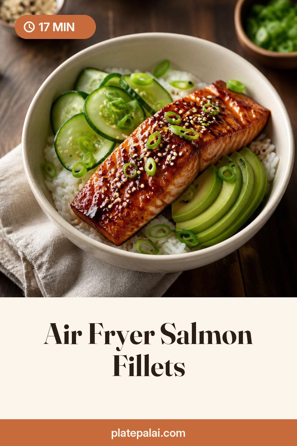 Air Fryer Salmon Fillets recipe pin
