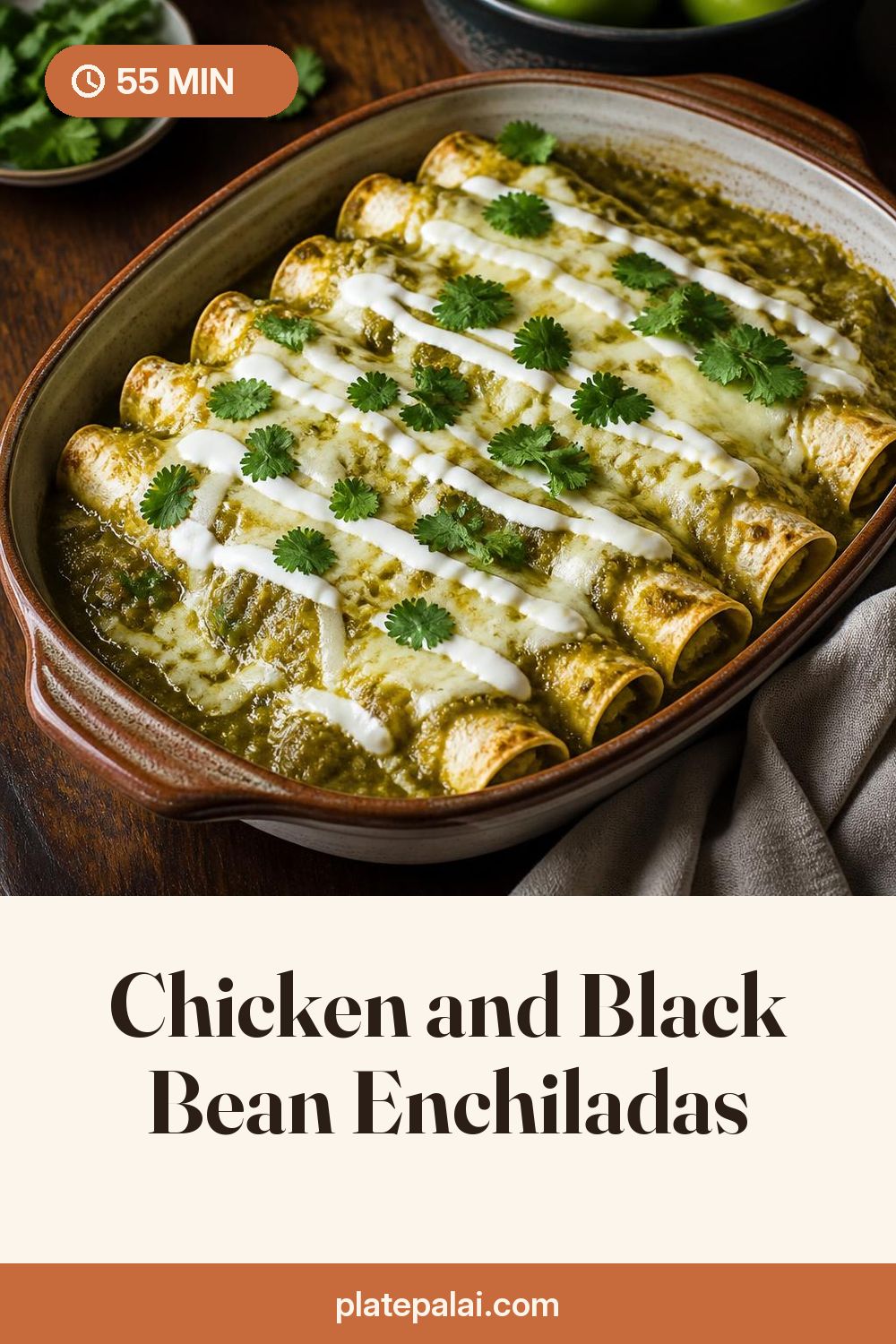 Chicken and Black Bean Enchiladas recipe pin