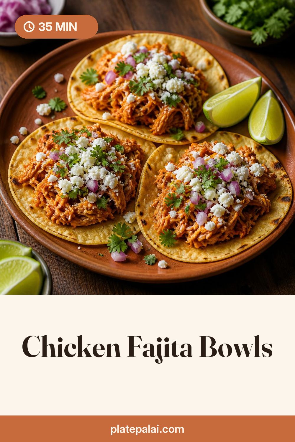 Chicken Fajita Bowls recipe pin