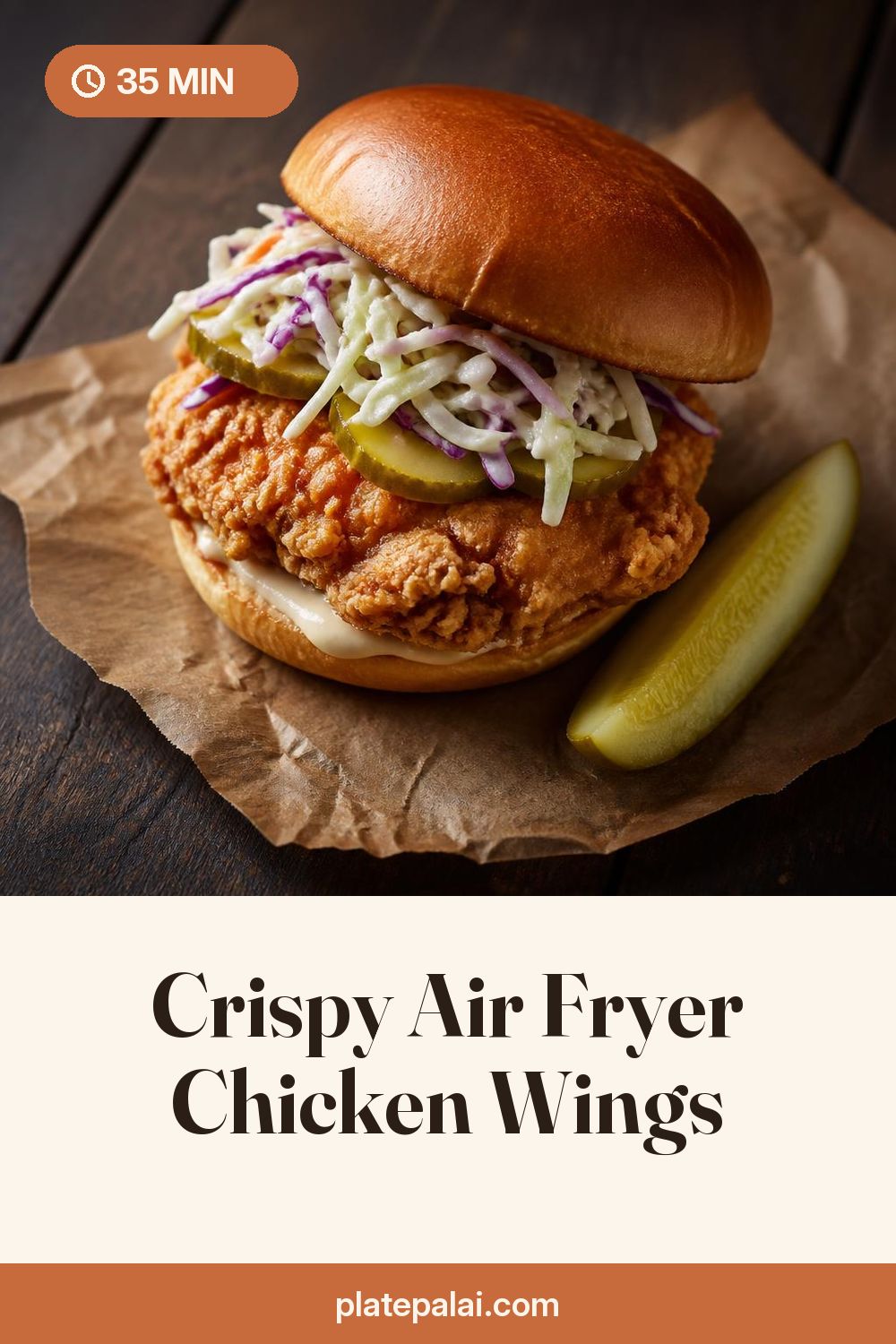 Crispy Air Fryer Chicken Wings recipe pin