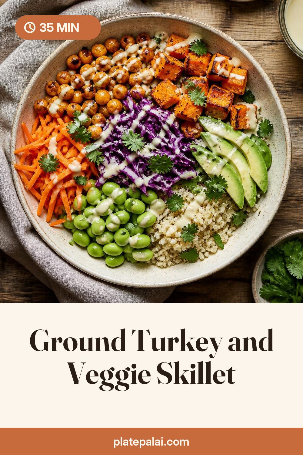 Ground Turkey and Veggie Skillet recipe pin