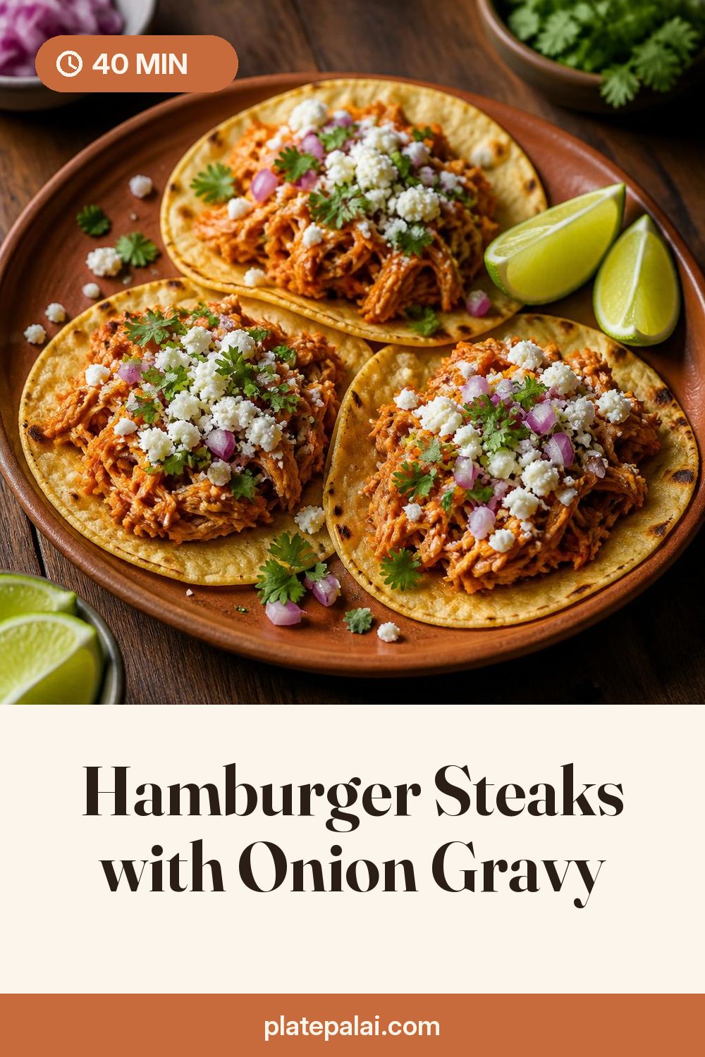 Hamburger Steaks with Onion Gravy recipe pin
