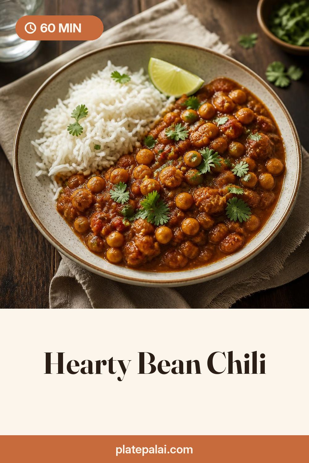 Hearty Bean Chili recipe pin