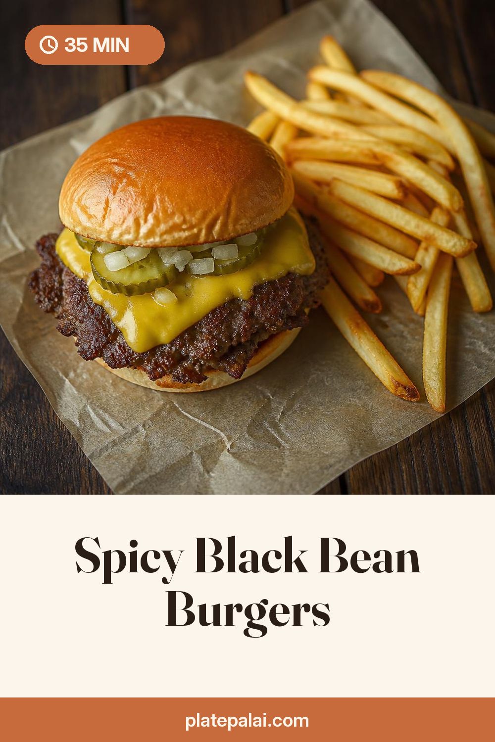 Spicy Black Bean Burgers recipe pin