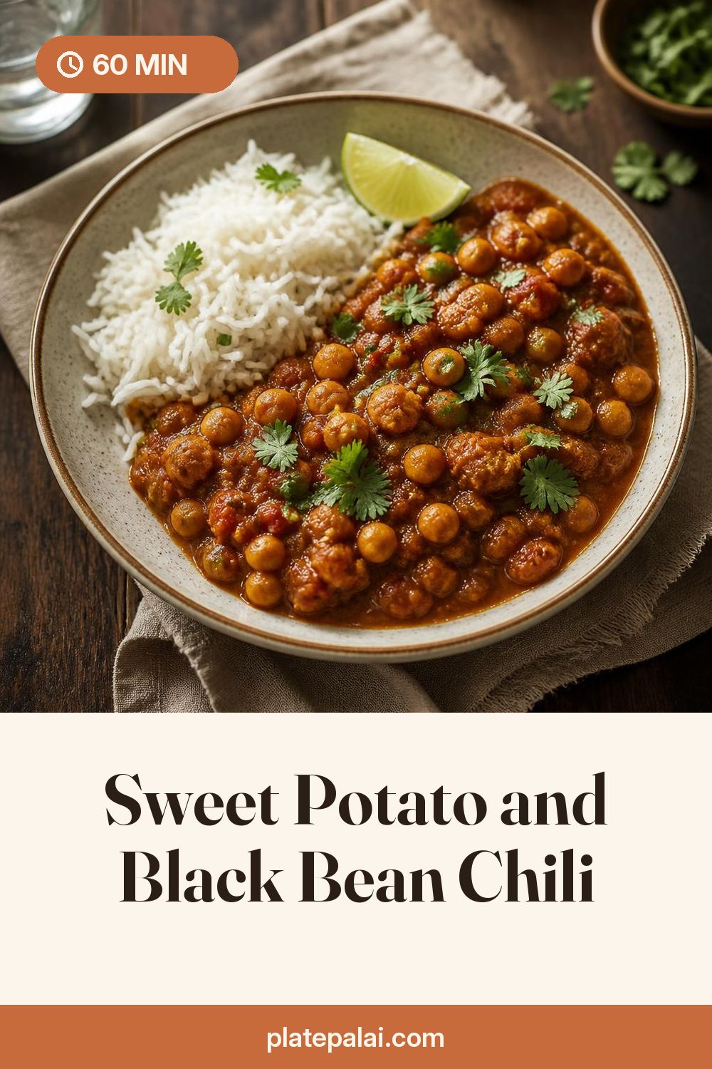 Sweet Potato and Black Bean Chili recipe pin